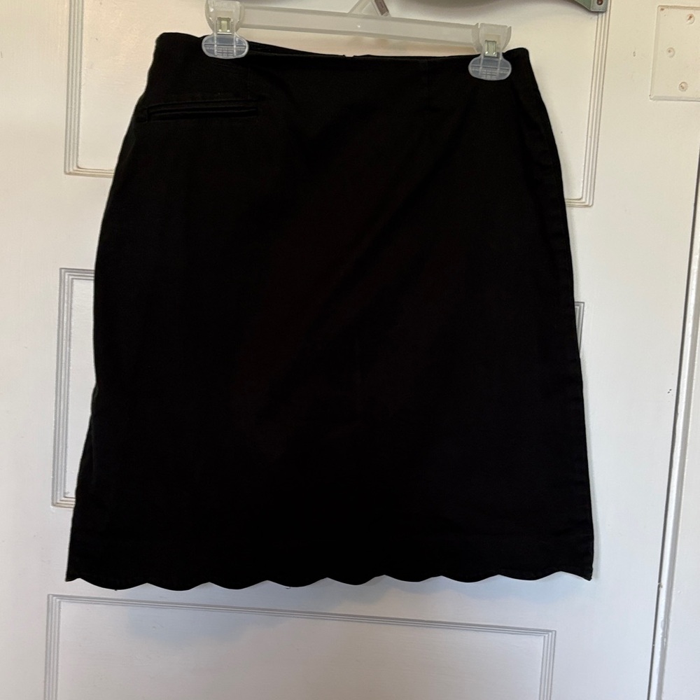 Vintage Central Falls Black Scalloped Hem Women's Skirt Size 6
